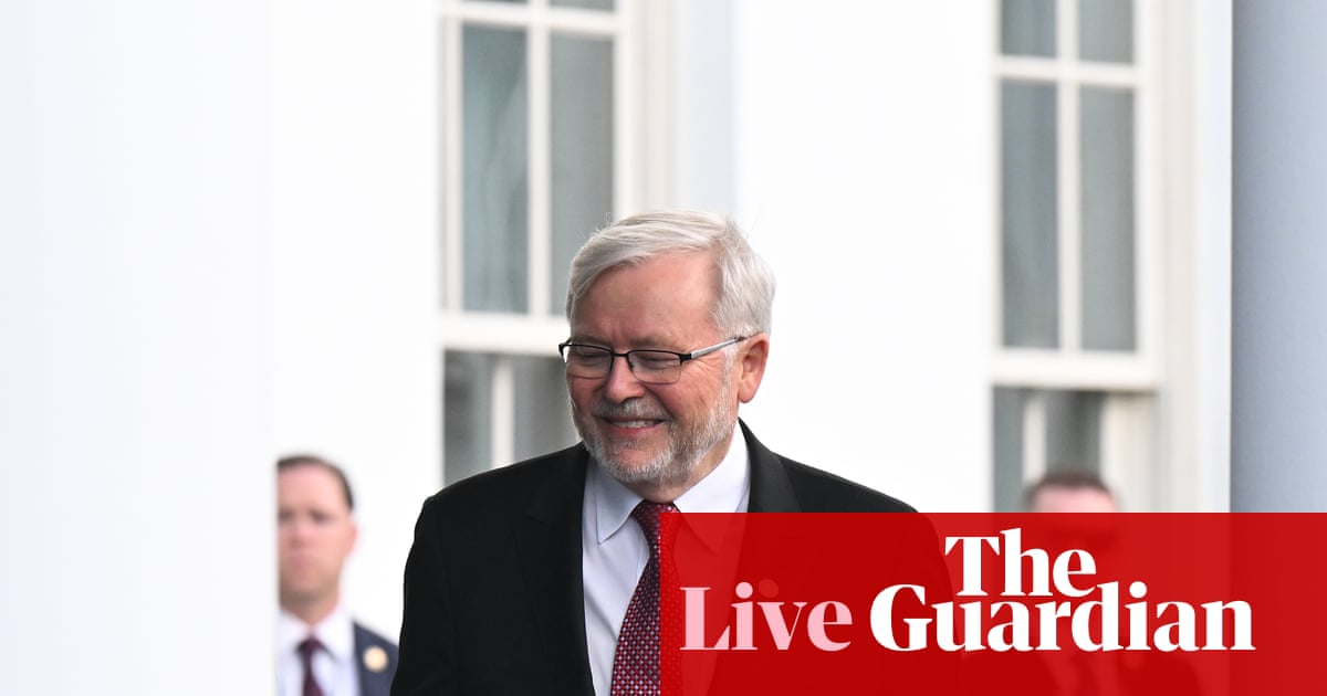 Australia news live: Marles hails Rudd’s role in White House meeting as Turnbull praises former PM for ‘delivering the goods’ | Australia news