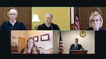 The Ninth Circuit Court of Appeals heard arguments on Oct. 9, 2025, about the Trump administration's efforts to federalized 200 members of the Oregon National Guard. The panel was made up of Judges Susan Graber (top left) Ryan Nelson (center), Bridget Bade (top right). Nelson and Bade were appointed by Trump during his first term, while Graber — a former Oregon Supreme Court justice — was appointed by President Clinton. Stacy Marie Chaffin (bottom left), an assistant attorney general with the Oregon Department of Justice, argued for the city and state. The Trump administration was represented by Eric McArthur (bottom right), with the U.S. Department of Justice.