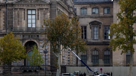 ‘Priceless’ jewellery stolen from Louvre in rapid heist, says French minister – video