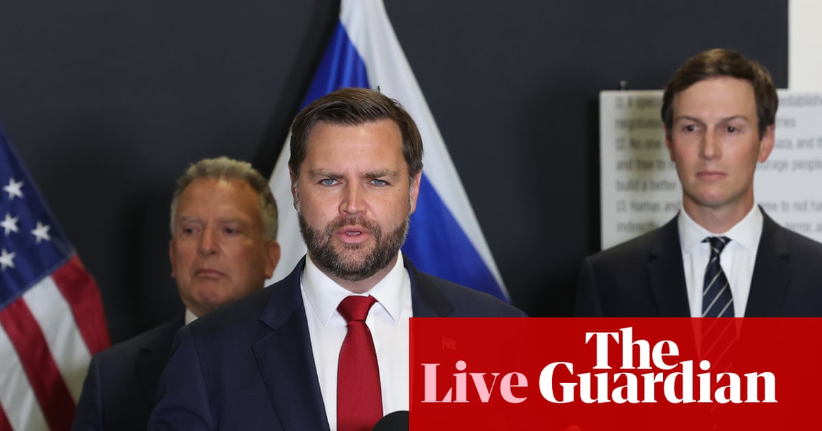 Gaza ceasefire live: JD Vance has ‘great optimism’ truce will hold as he prepares to meet Netanyahu | Middle East and north Africa