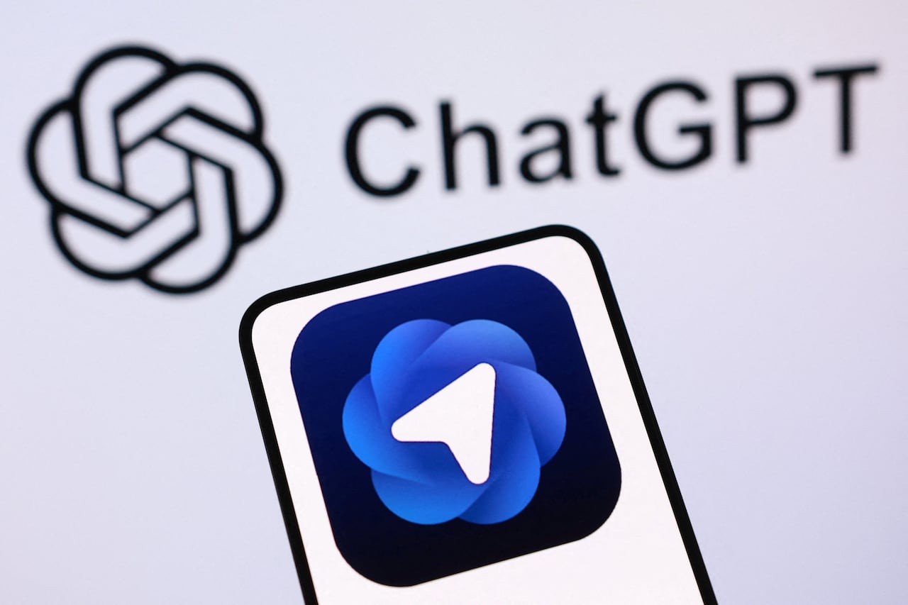 Screen showing logo and word ChatGPT