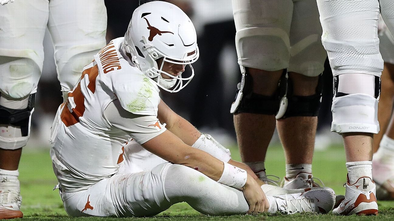 Injured Arch Manning exits as Texas rallies for OT victory