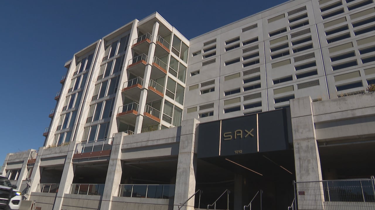 Exterior of a condo building.