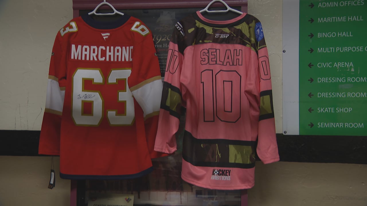 two hockey jerseys