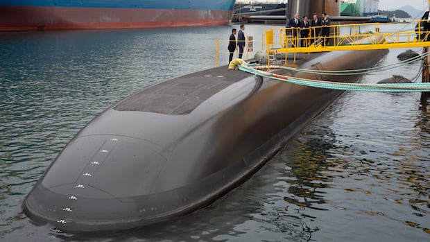 Carney tours newly completed South Korean sub as Canada weighs multi-billion dollar order