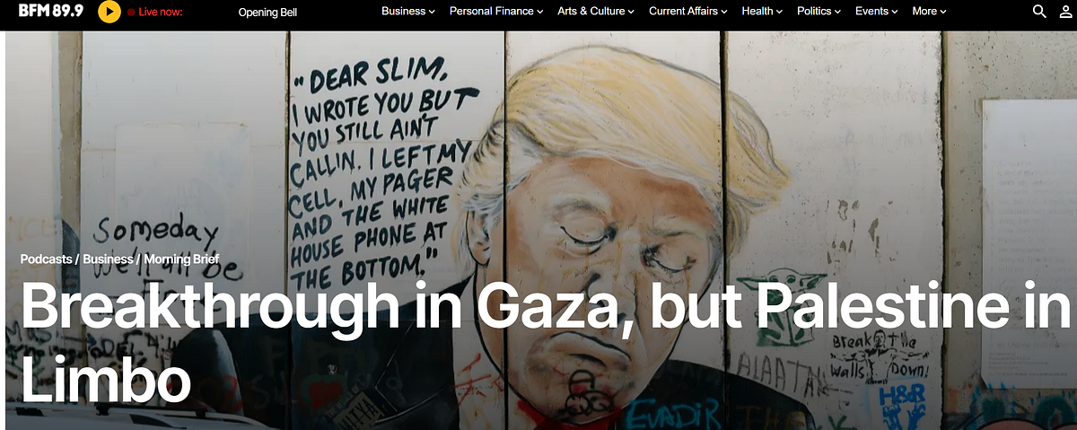 Breakthrough in Gaza, but Palestine in Limbo | by James M. Dorsey | The Turbulent World of Middle East Soccer | Oct, 2025