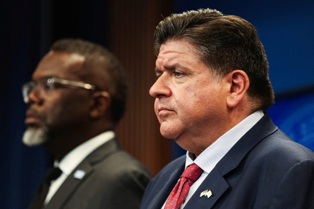 Illinois Governor Pritzker and Chicago Mayor Johnson hold press conference on reports of federal deployments in Chicago