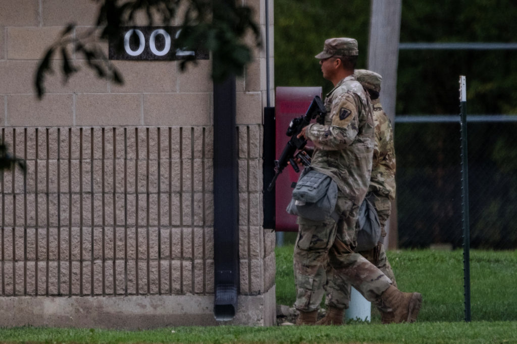 Texas National Guard troops arrive in Illinois