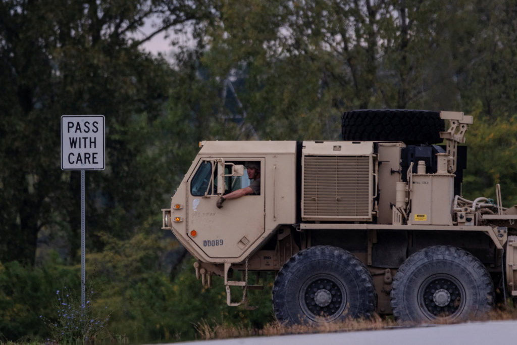 Texas National Guard troops arrive in Illinois