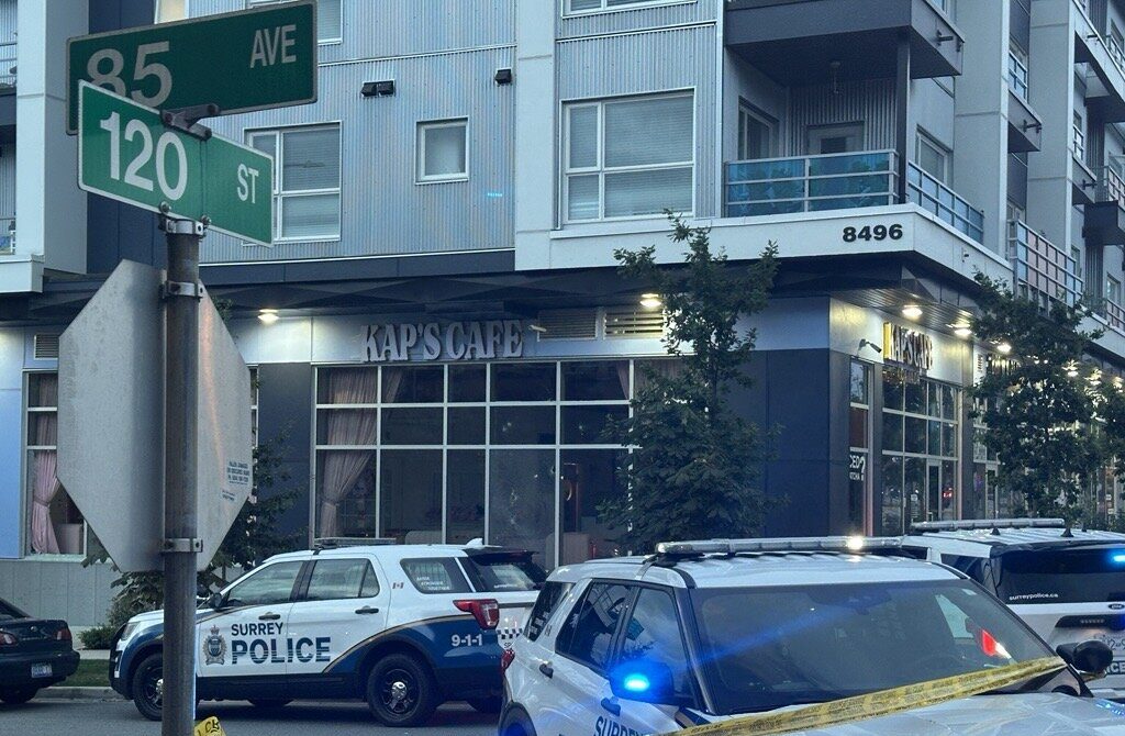Bollywood star's Surrey café shot at for third time