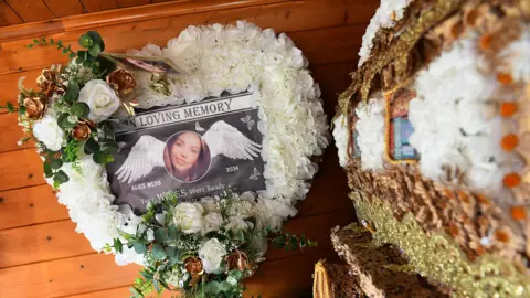 BBC A funeral floral arrangement for Alice Webb