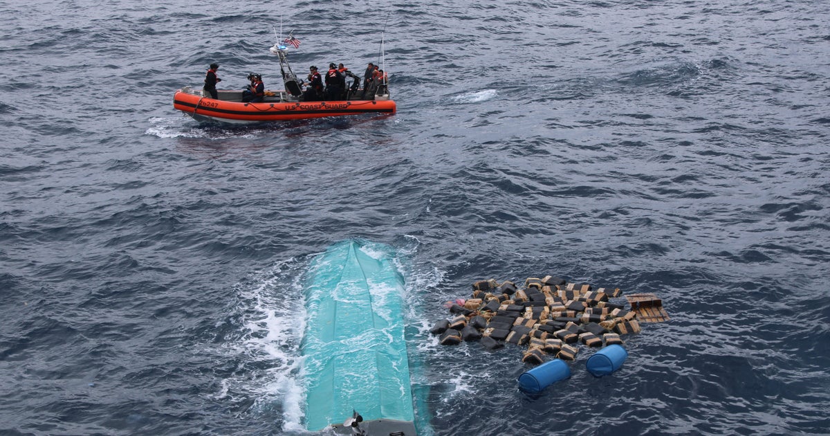 U.S. Coast Guard Cutter Seneca recovers bales of cocaine after drug smuggling interdiction