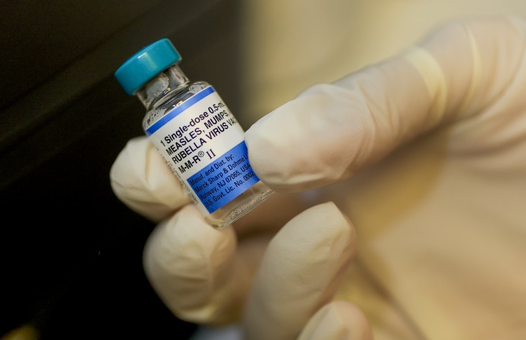 Vial of MMR vaccine.