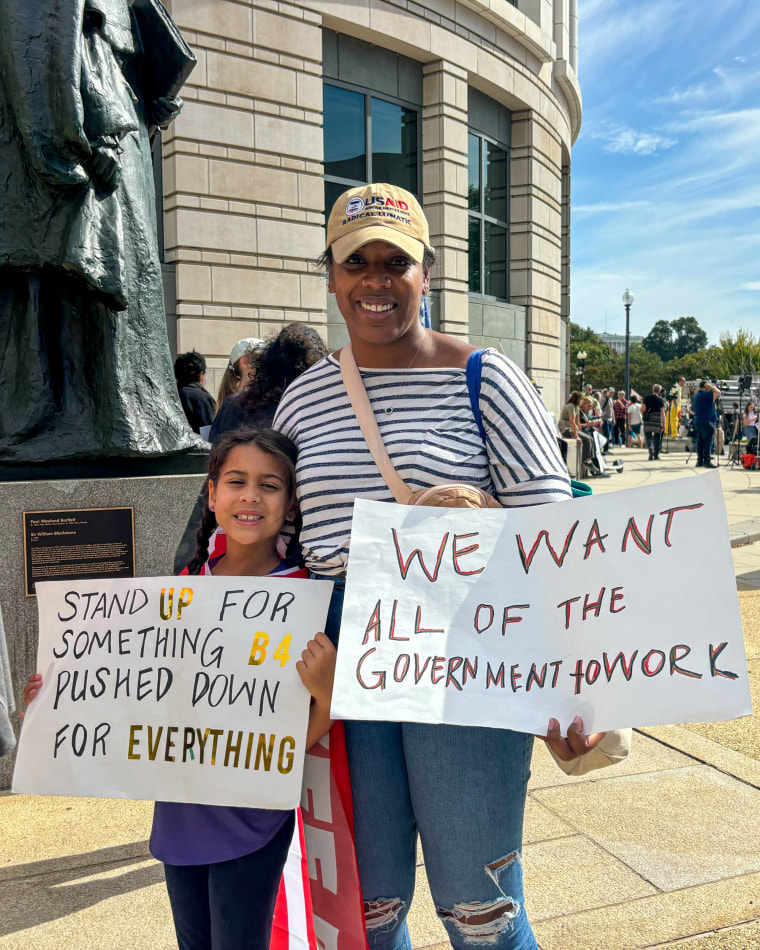 Amanda Natero, 41, at the "No Kings" protest in Washington, D.C.