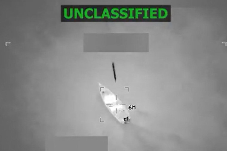 A video posted by Defense Secretary Pete Hegseth on X  reportedly shows U.S. military forces conducting a strike on a vessel in the Caribbean Sea on Oct. 23, 2025. 