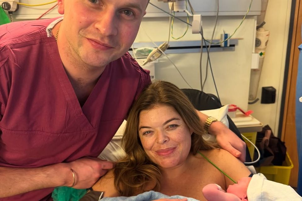 Doireann Garrihy and Mark Mehigan with their new baby Rosie. Photo: Doireann Garrihy/Instagram