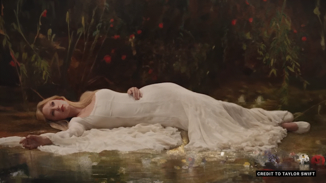 Which painting inspired Taylor Swift to reverse the fate of Ophelia?