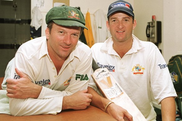 Indoor cricket graduates: Steve and Mark Waugh during their playing days.