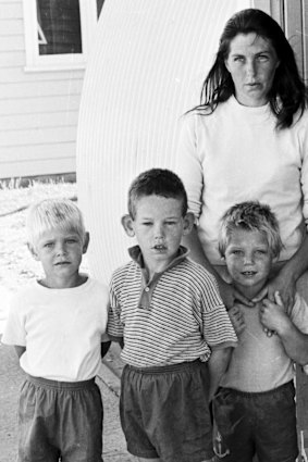Carole Grimmer with her three sons, Stephen, Ricki and Paul, the day after Cheryl disappeared.