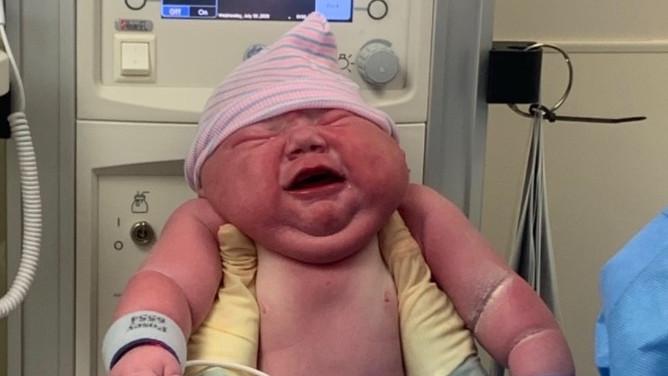 Cassian: Proud mum Shelby Martin’s newborn son a viral sensation after he breaks hospital weight record