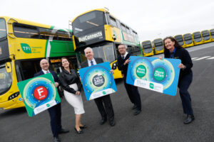 Billy Hann, CEO Dublin Bus, Dervla McKay, Managing Director Go Ahead Ireland, Hugh Creegan interim CEO NTA, Dublin Bus and Go Ahead Drivers