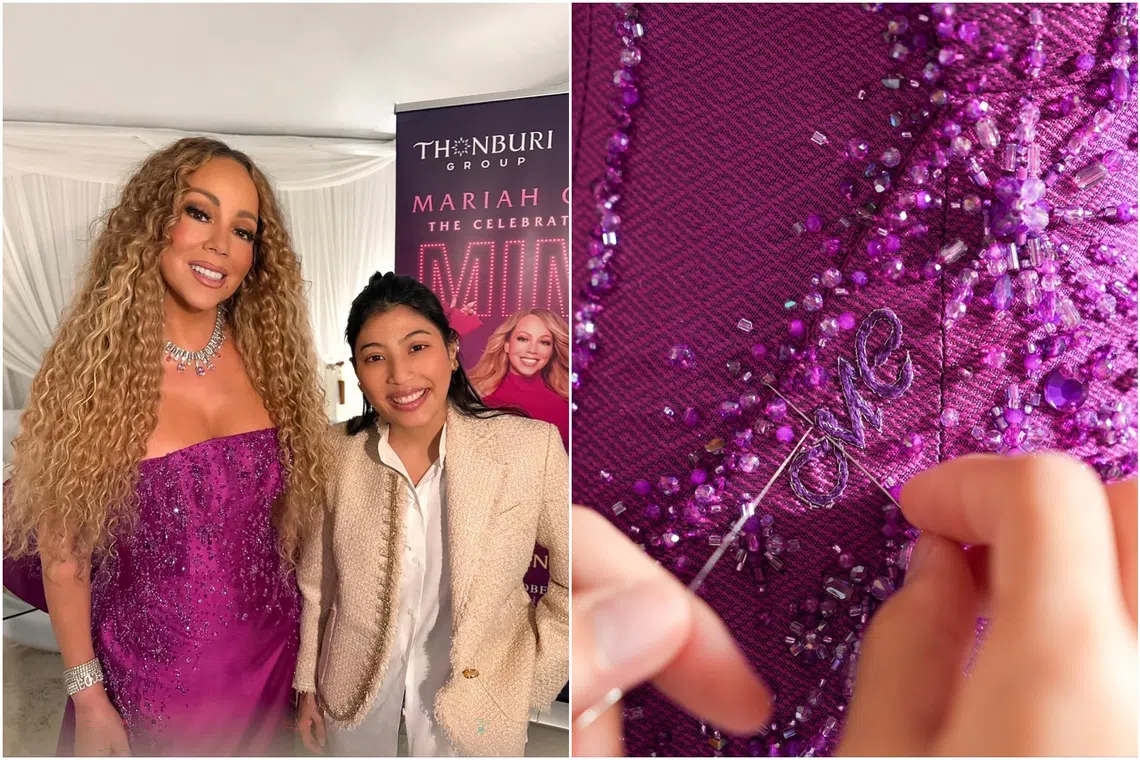 American superstar Mariah Carey (left) wore a custom gown designed by Thai Princess Sirivannavari Nariratana Rajakanya.