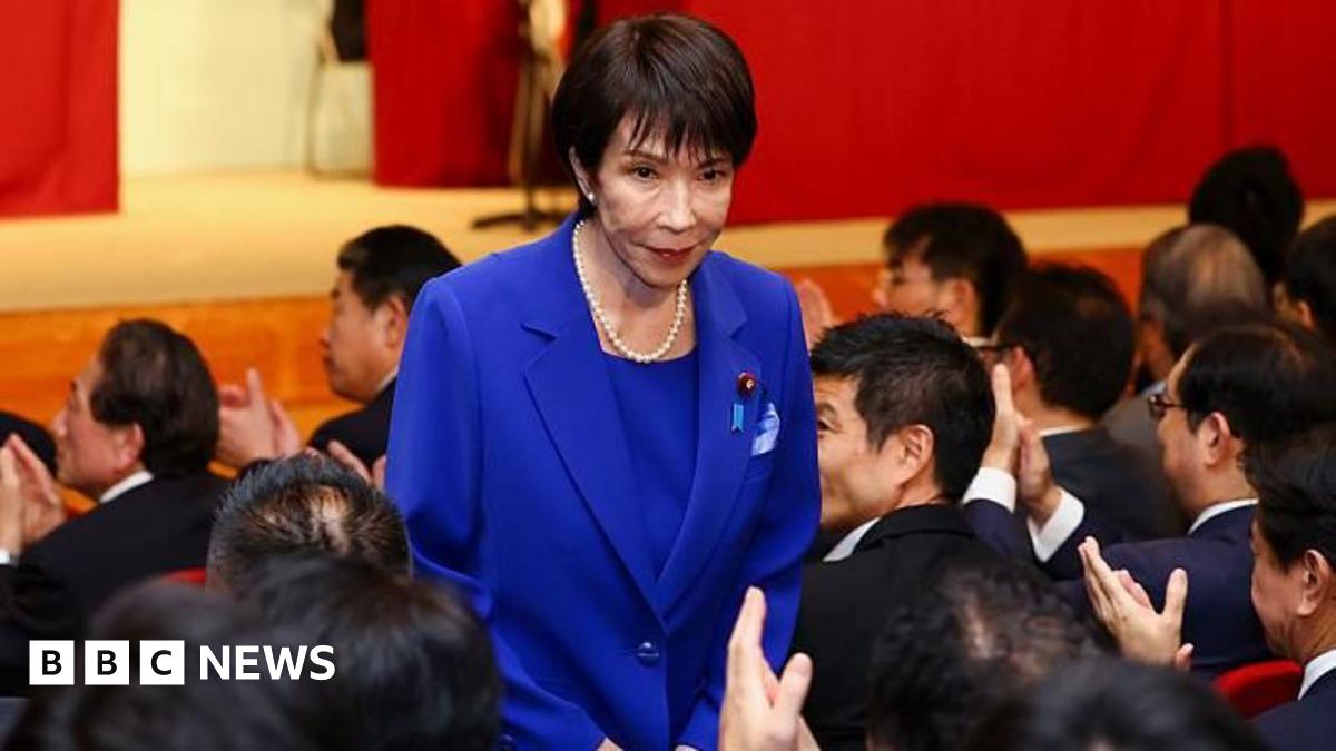 Newly-elected Liberal Democratic Party (LDP) leader Sanae Takaichi receives an applause after winning the LDP leadership election on October 4, 2025 in Tokyo, Japan
