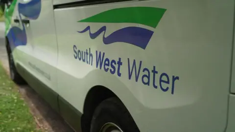 BBC A van with the logo for South West Water written on the side of it. 