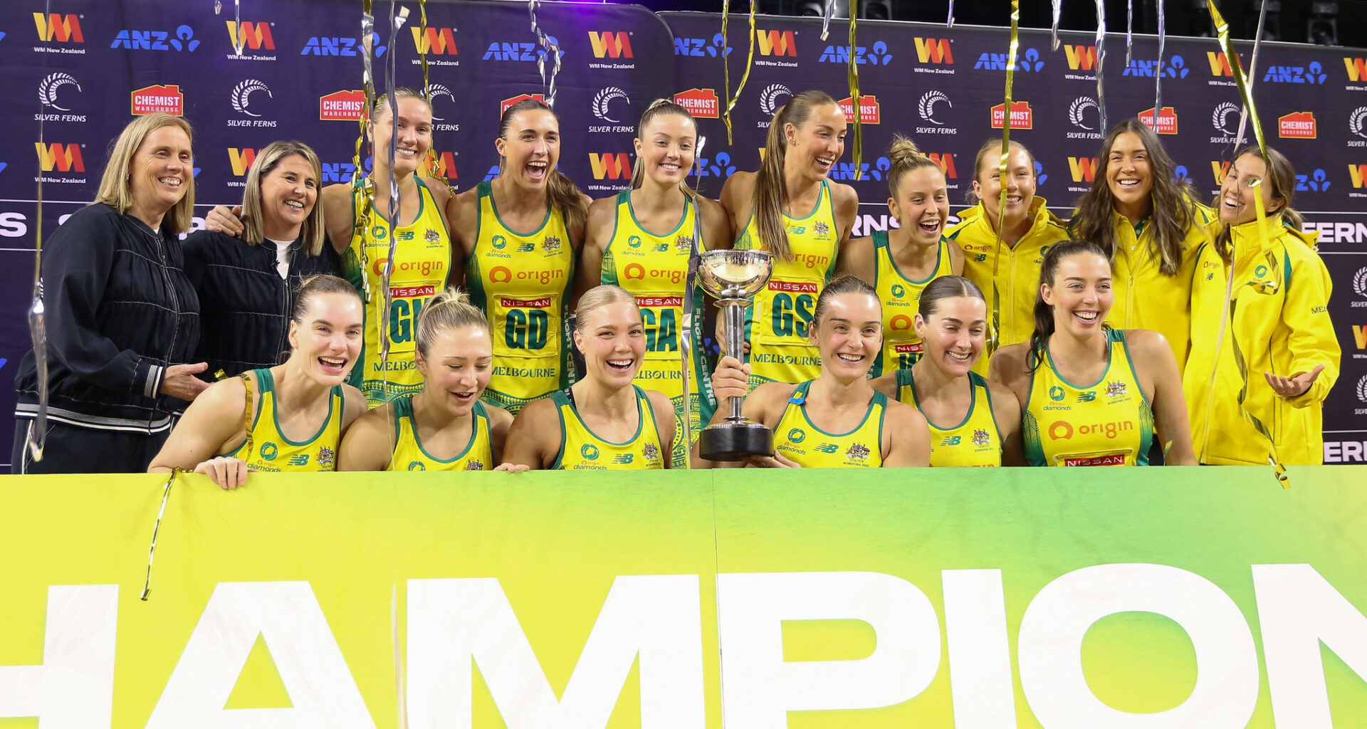The Australian Diamonds claimed the 2025 Constellation Cup. Image: Graeme Laughton-Mutu
