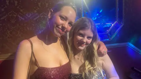 Two girls at a club night in London