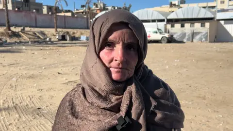 Rasmieh Qdeih outside Nasser hospital, Khan Younis, southern Gaza (14 October 2025)