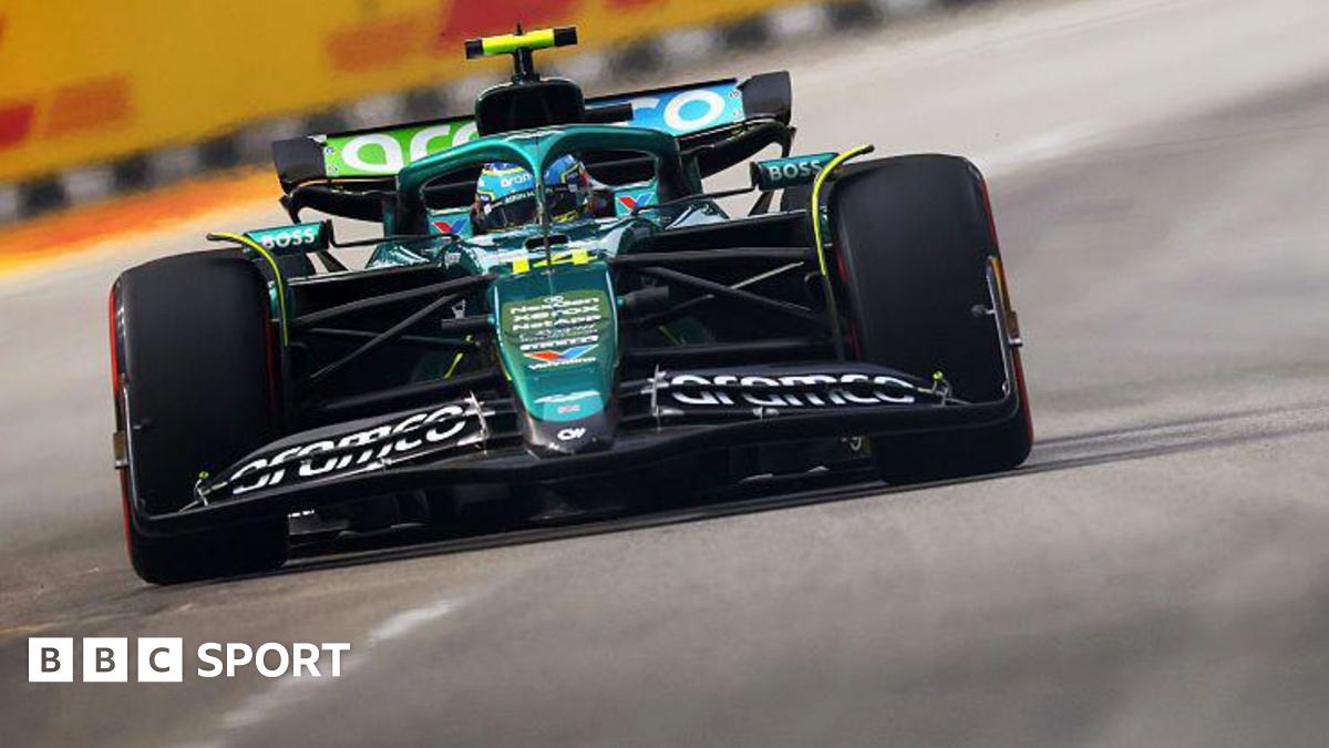 Aston's Fernando Alonso during Singapore Grand Prix first practice