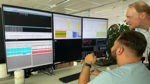 Staff at energy firm Eneco monitor screens 
