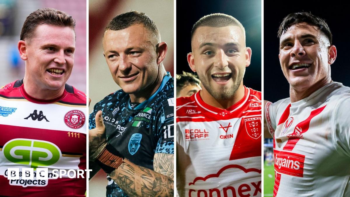 Wigan's Jai Field, Leigh's Josh Charnley, Hull KR's Mikey Lewis and St Helens' Shane Wright in a four-way split picture