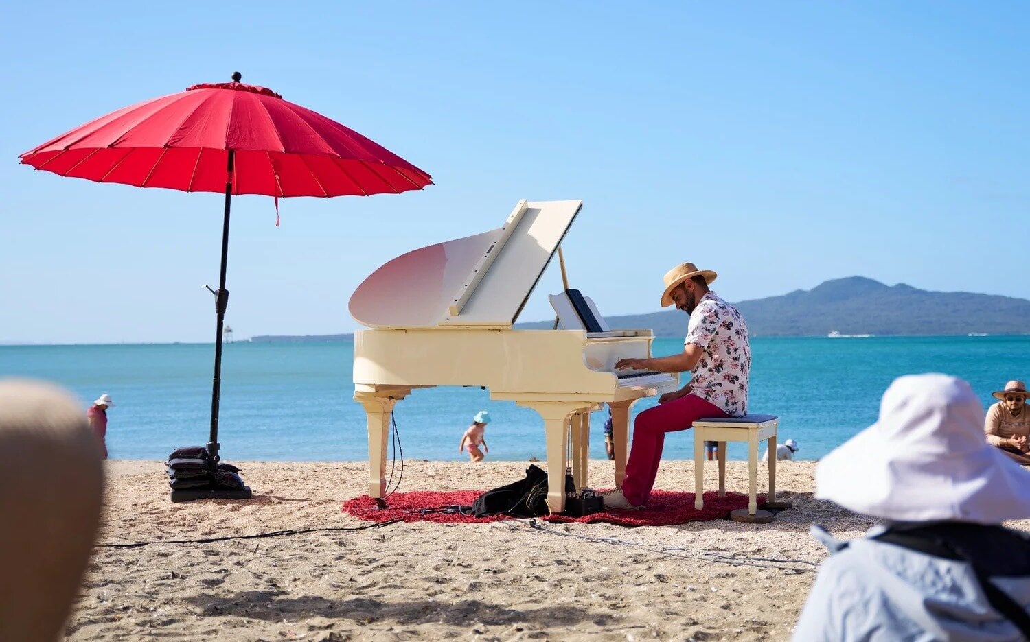  Joe Dobson will be playing a white baby grand piano at the Tauranga Arts Festival.  Photo / Supplied.