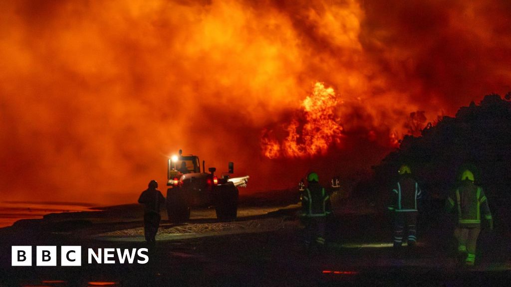 Firefighters tackle large blaze near Lossiemouth beach