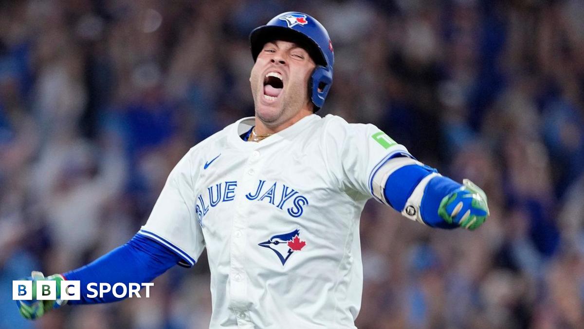 Toronto Blue Jays outfielder George Springer celebrates