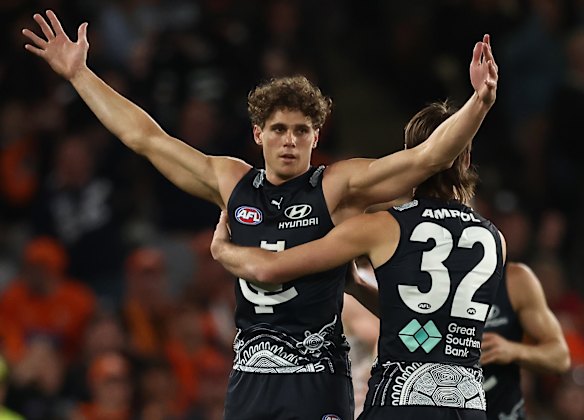 Swanning around: Carlton forward Charlie Curnow may be on the move north in this trade period.