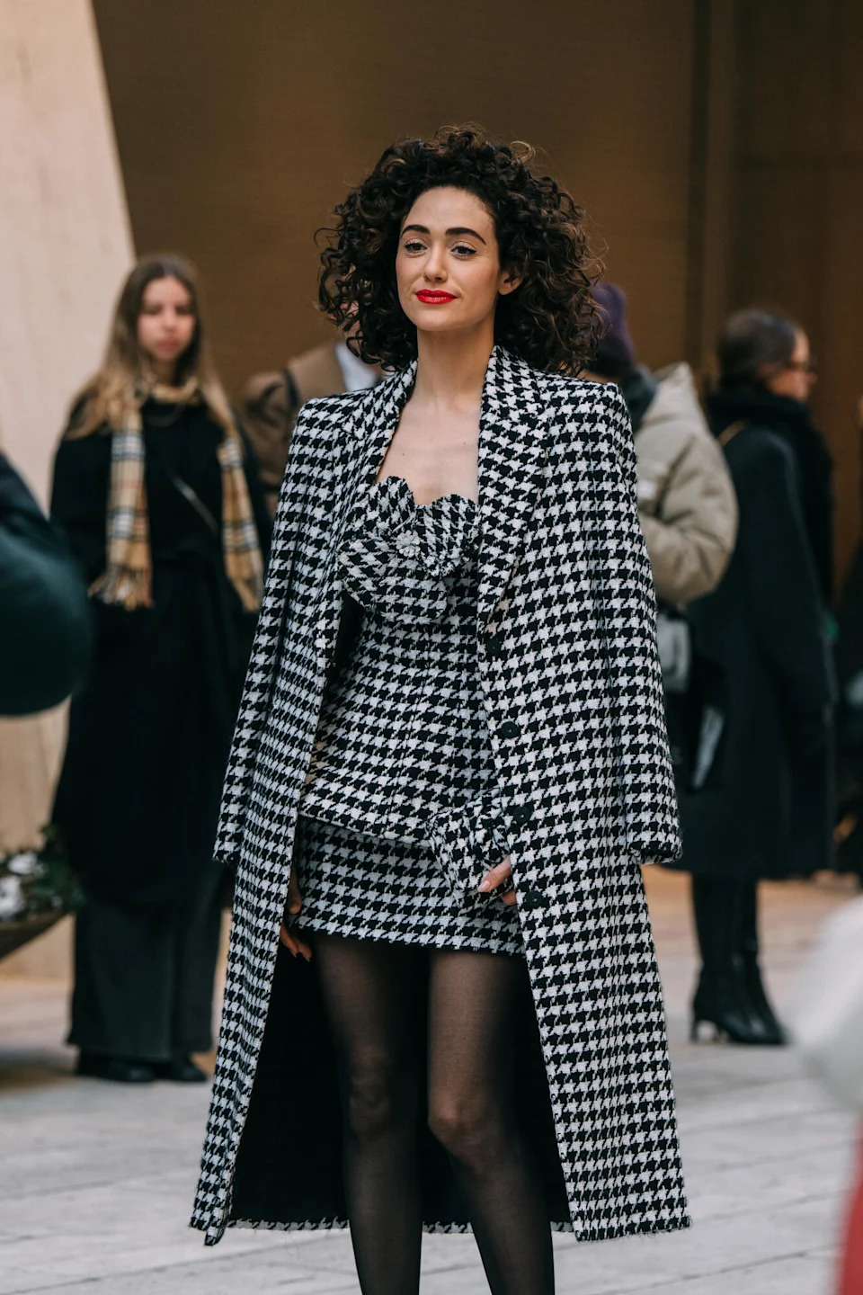 Emmy Rossum during New York RTW Fall Fashion Week 2025 on February 10, 2025 in New York, New York.