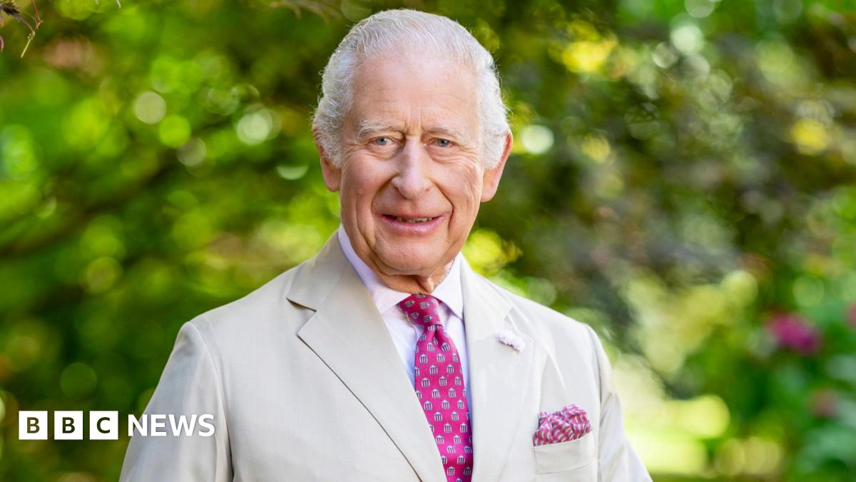 King Charles head and shoulders in photo taken at Highgrove in July 2025