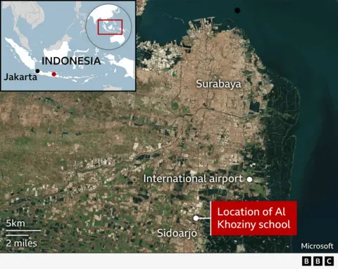 Map of location of Al Khoziny school