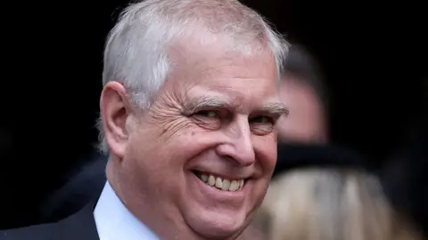 Reuters Prince Andrew at the funeral of the Duchess of Kent