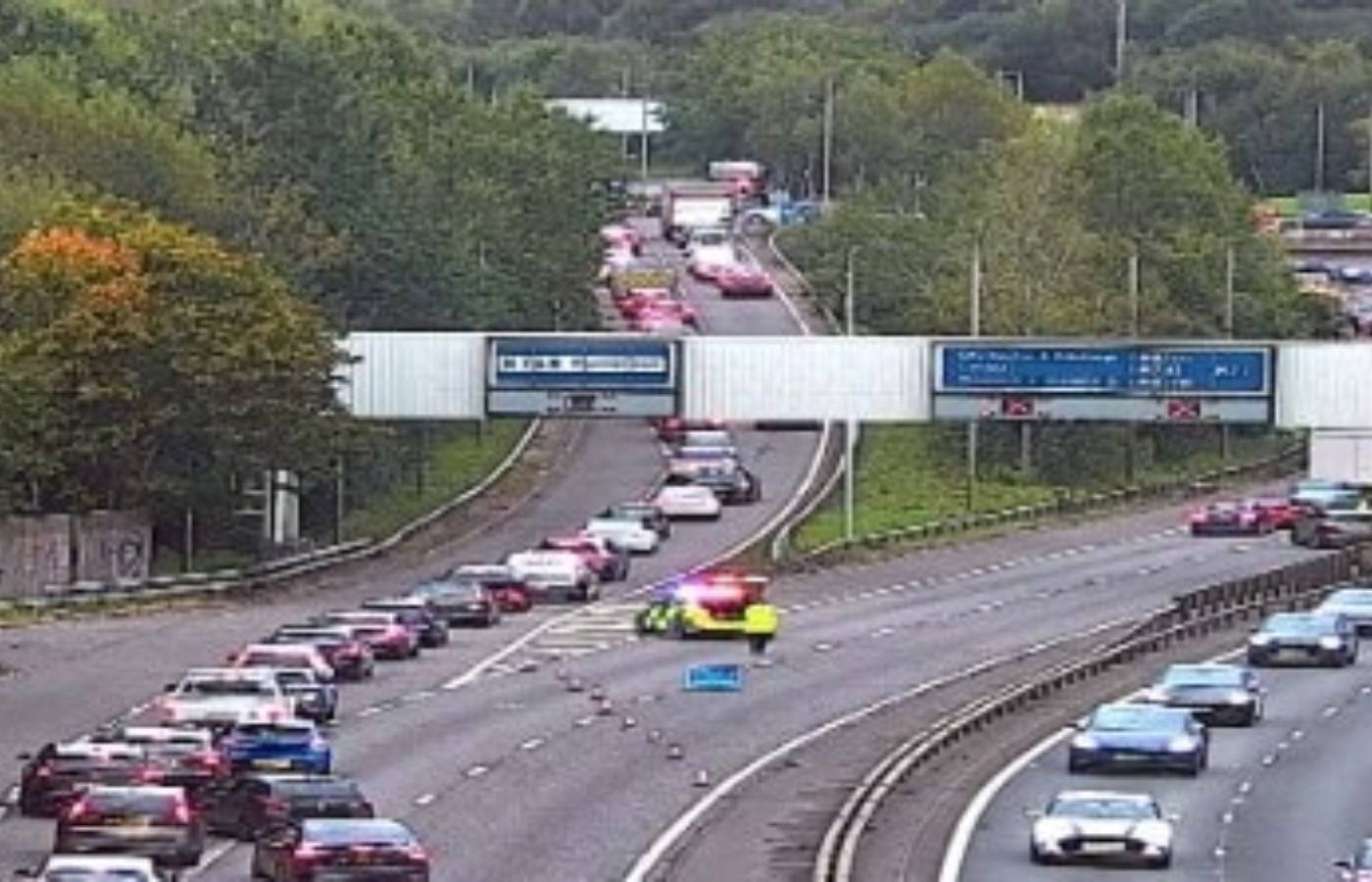 Emergency services were called to the M77 northbound at its merge with the M8 around 5.30pm on Tuesday