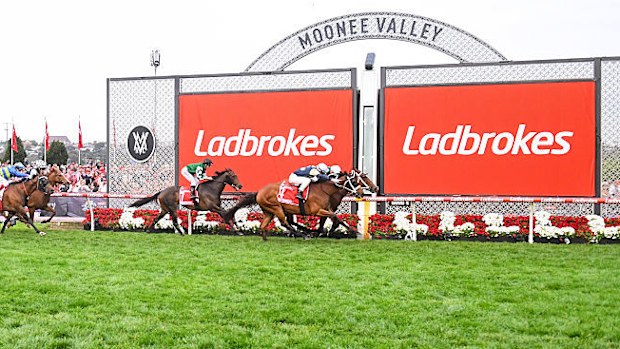 Via Sistina (IRE) ridden by James McDonald wins the Ladbrokes Cox Plate at Moonee Valley Racecourse on October 25, 2025.