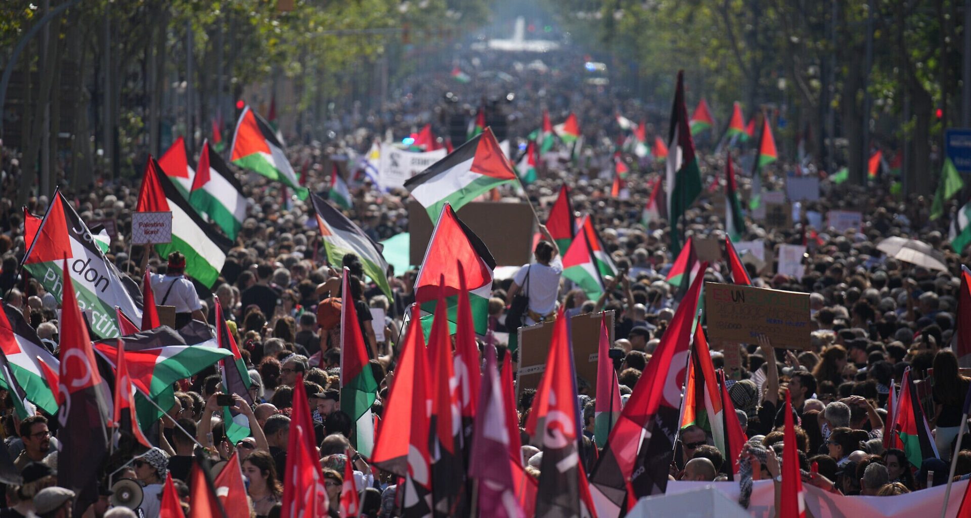 Mass marches held in Barcelona, Rome as anti-Israel protesters rally across Europe