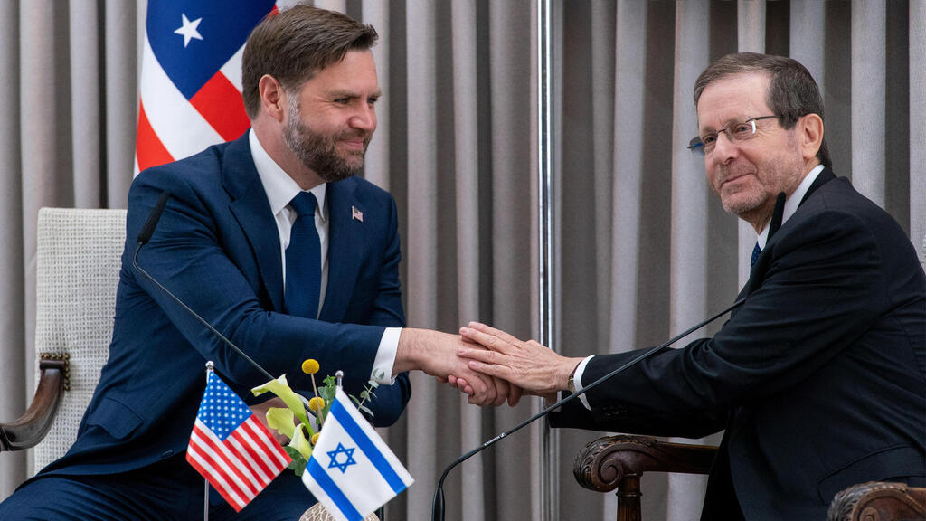 פגישתם של נשיא המדינה הרצוג וסגן נשיא ארה"ב ג'ידי וואנס