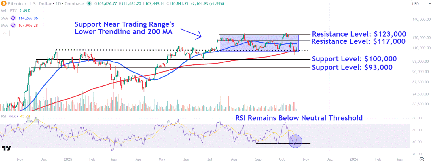 Watch These Bitcoin Price Levels as Cryptocurrency Is Back Above $110,000