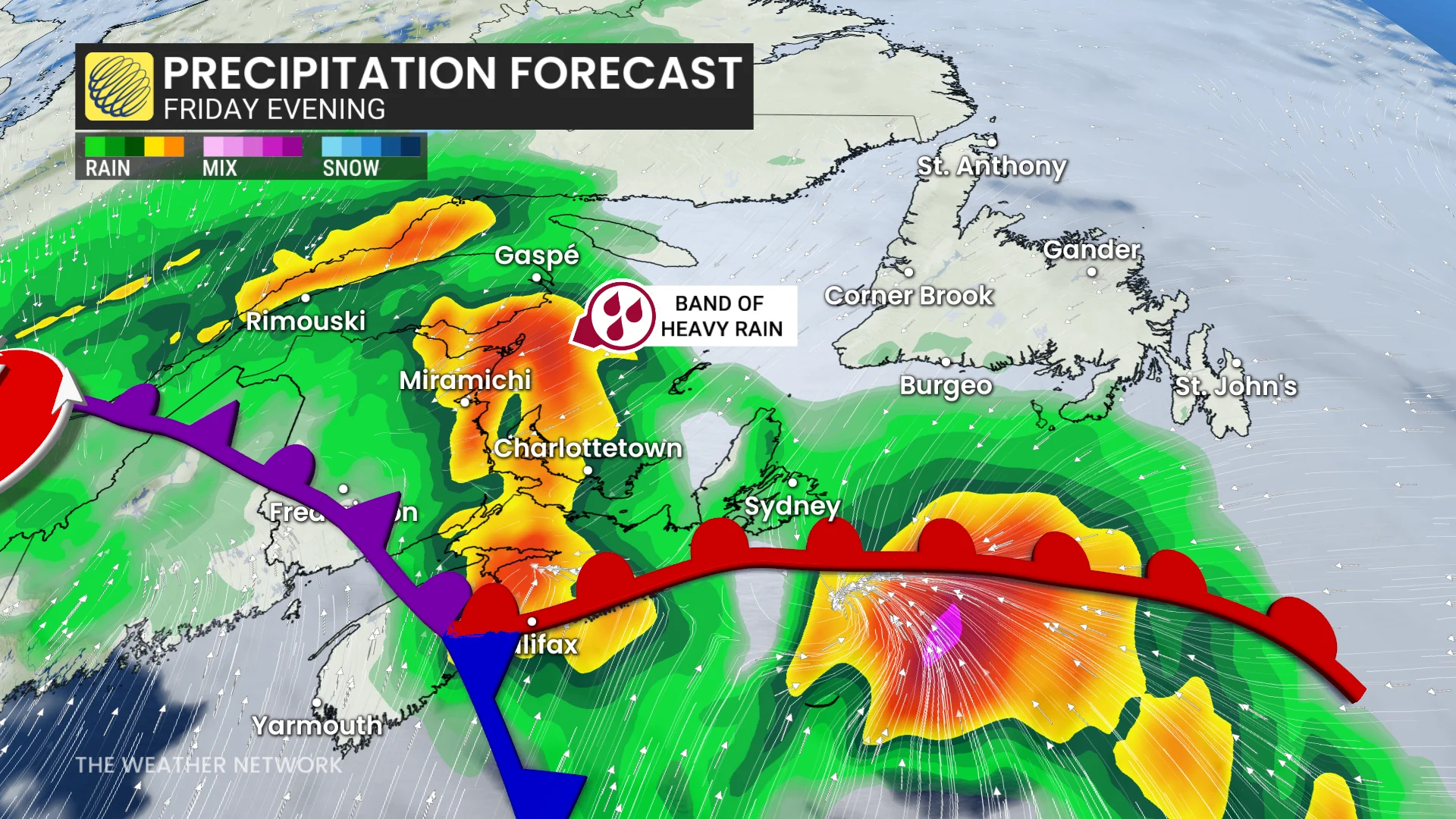 Baron - Atlantic Canada Friday evening precipitation - Oct 29