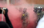 Tear gas is deployed at the U.S. Immigration and Customs Enforcement facility, Portland, Ore., Oct. 4, 2025.