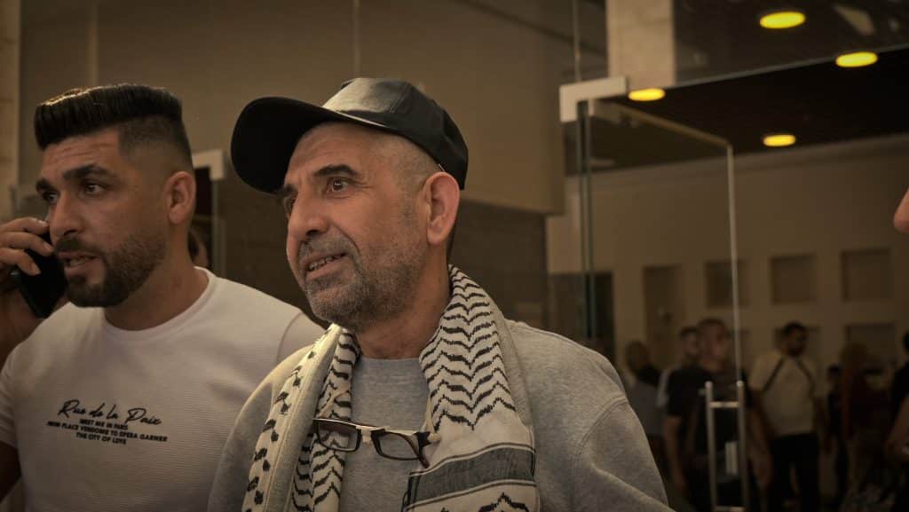Lutfi Rashdan, a Palestinian political prisoner released by Israel from Ofer Prison, arrives in Ramallah as part of the first phase of the ceasefire between Israel and Hamas, October 13, 2025. (Photo: Qassam Muaddi/Mondoweiss)